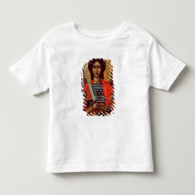 Camiseta Infantil Ícone do anjo Michael, grego, século XVIII (Frente)