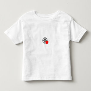 Camiseta Infantil Ícone do Globo de Amor Mundial   Coração Terra Des