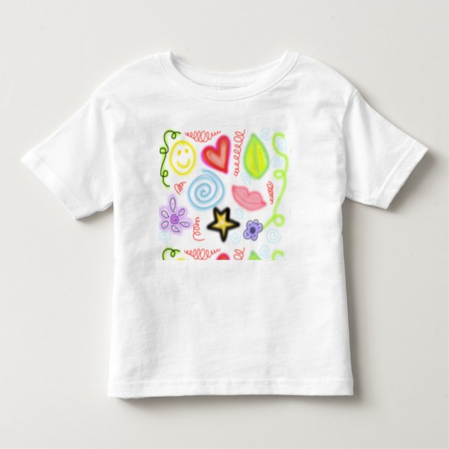 Camiseta Infantil ícones divertidos (Frente)