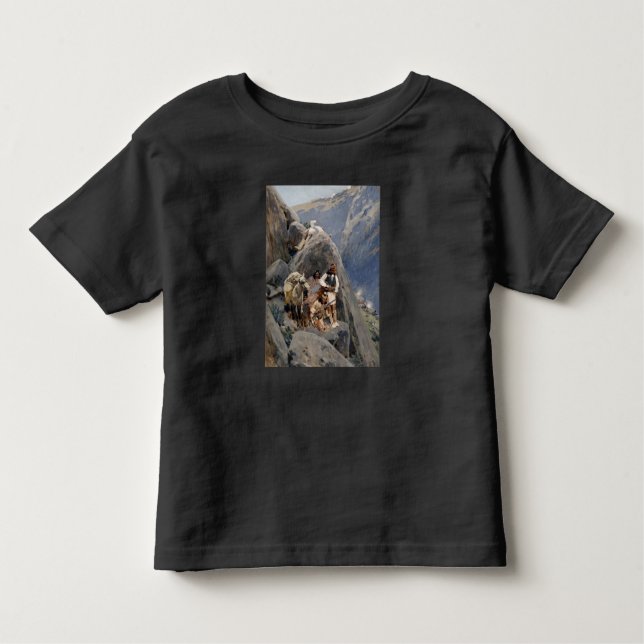 Camiseta Infantil Ícones Nativos Americanos: Guerreiros Apache, Cava (Frente)