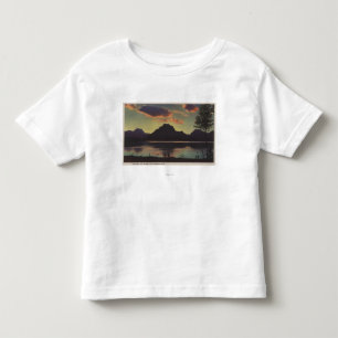 Camiseta Infantil Idaho - opinião do crepúsculo de Mt. Moran & lag
