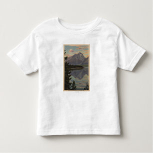 Camiseta Infantil Idaho - reflexão grande de Teton no lago Jackson