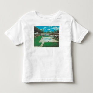 Camiseta Infantil Ideia aérea da piscina dourada do recurso do T