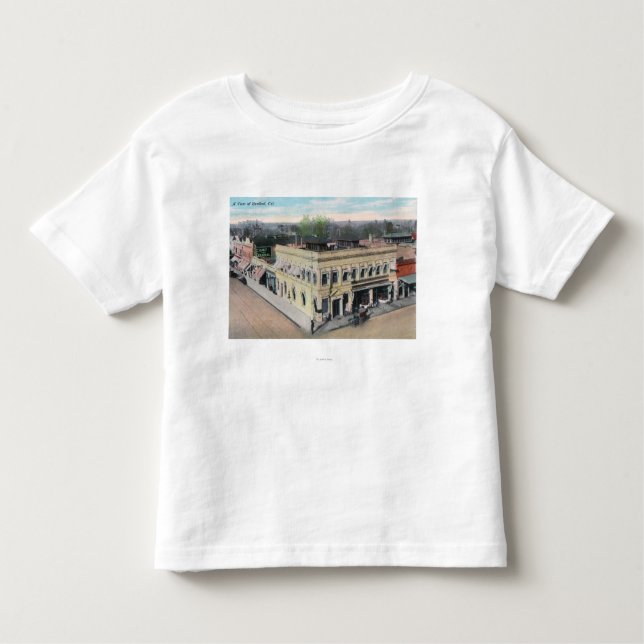 Camiseta Infantil Ideia aérea de uma esquina da rua de Hanford (Frente)