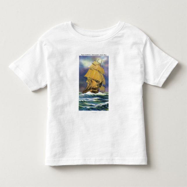 Camiseta Infantil Ideia da constituição da fragata, Ironsides idoso (Frente)
