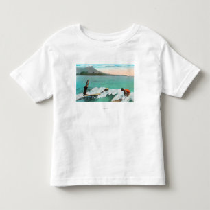 Camiseta Infantil Ideia da equitação do conselho dos surfistas, um