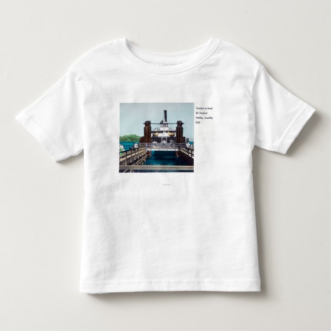 Camiseta Infantil Ideia da feira de comércio do ferryboat de (Frente)