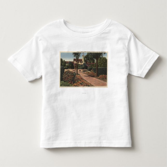 Camiseta Infantil Ideia da missão, jardins do pátio (Frente)