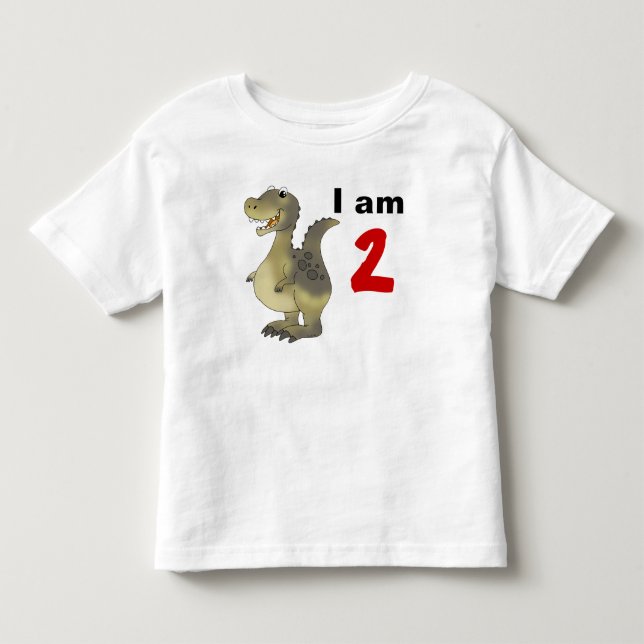 Camiseta Infantil ideia de presente de dinossauro segundo aniversári (Frente)