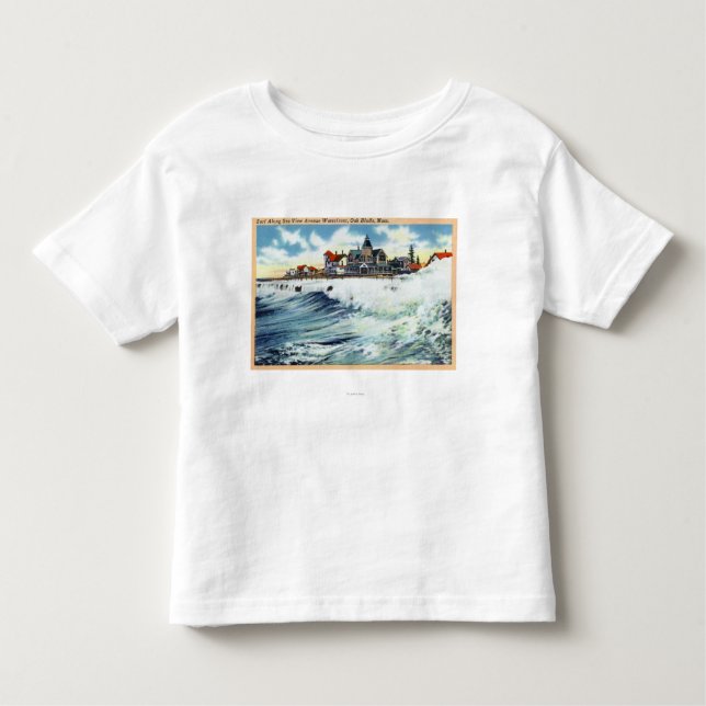 Camiseta Infantil Ideia do beira-rio da avenida da opinião do mar do (Frente)
