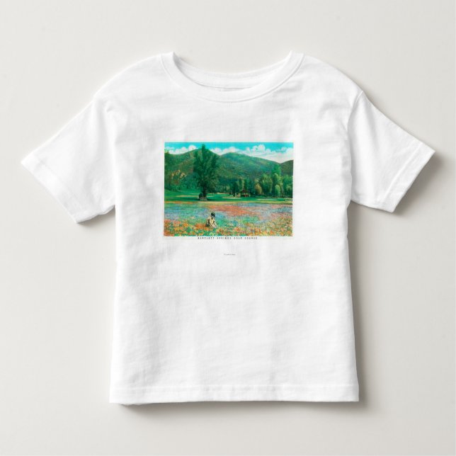 Camiseta Infantil Ideia do campo de florescência (Frente)