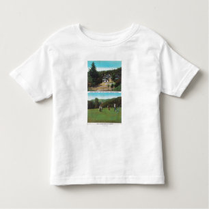 Camiseta Infantil Ideia do campo de golfe, terras do Croquet, casas