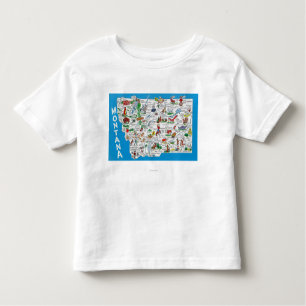 Camiseta Infantil Ideia do estado com desenhos animados, pontos
