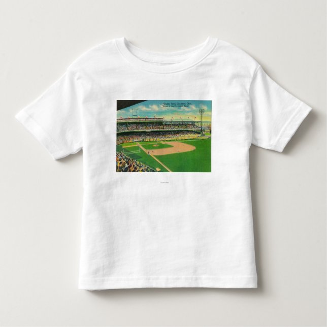 Camiseta Infantil Ideia dos Bleachers da primeira base do campo de (Frente)