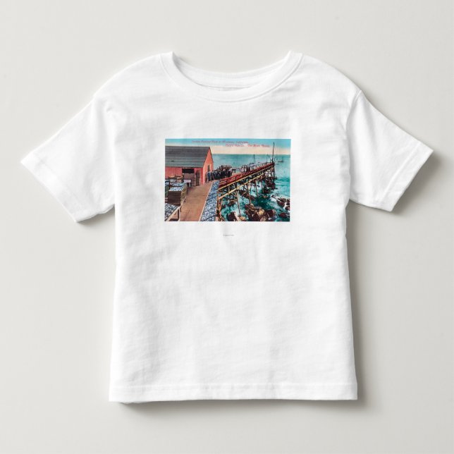 Camiseta Infantil Ideia exterior da embalagem da sardinha de Del (Frente)