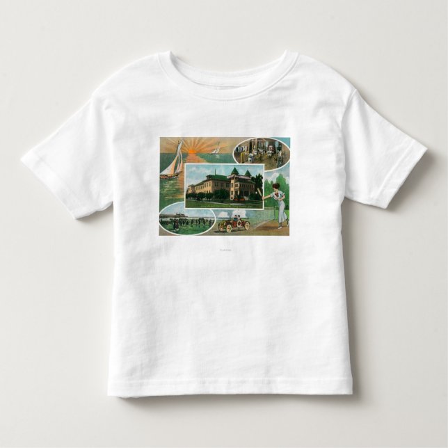 Camiseta Infantil Ideia exterior do Sanitarium e de vistas cénicos (Frente)
