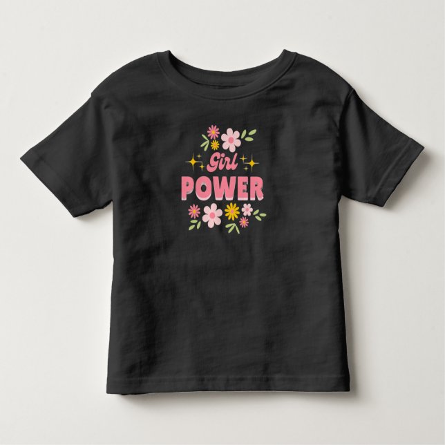 Camiseta Infantil Ideias de presentes florais de poder para meninas  (Frente)