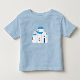 Camiseta Infantil Igreja Grécia Azul-Dome Grega
