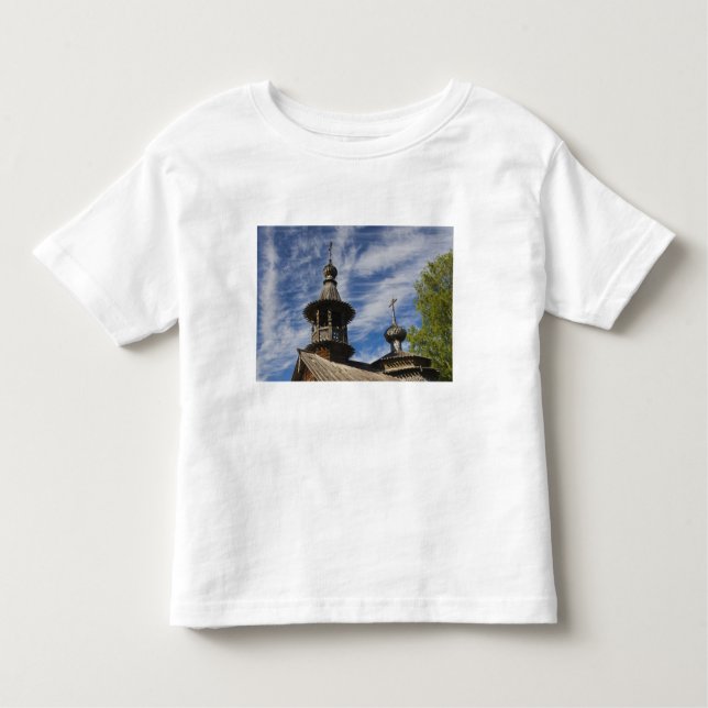 Camiseta Infantil Igreja ortodoxa russa de madeira tradicional (Frente)