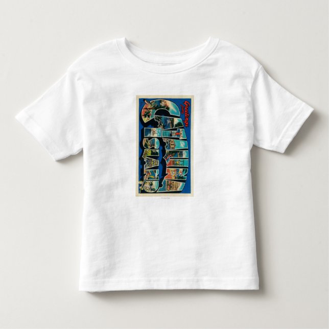 Camiseta Infantil Ilha de Catalina, Califórnia - grande letra (Frente)