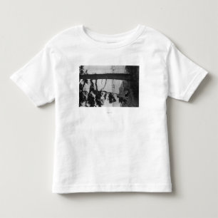 Camiseta Infantil Ilha de López, WA - barcos de pesca na baía