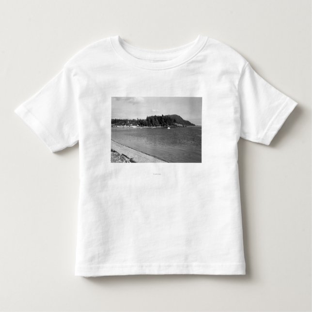 Camiseta Infantil Ilha de Lummi, WA - vista da fotografia da baía de (Frente)