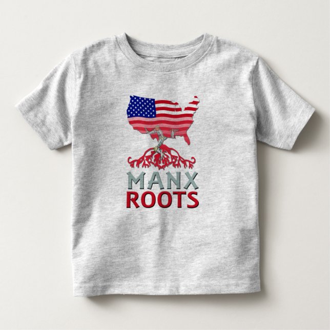 Camiseta Infantil Ilha de Man Manx American Toddler Tee (Frente)