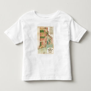 Camiseta Infantil Ilha de Rhode IslandPanoramic MapRhode
