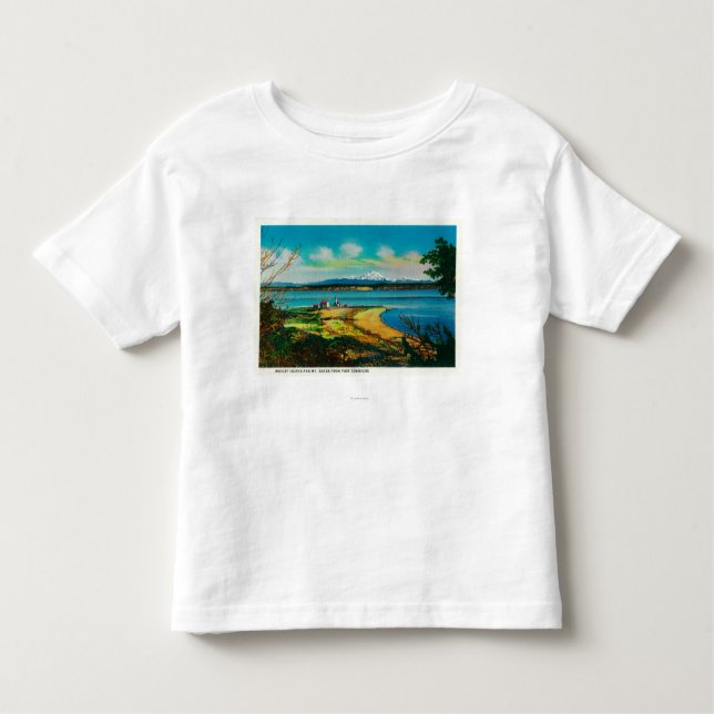 Camiseta Infantil Ilha de Whidby e padeiro do Mt. do porto Townsend (Frente)