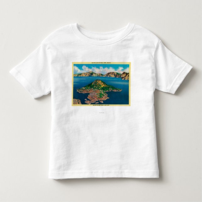 Camiseta Infantil Ilha do feiticeiro do lago Llao CliffCrater, OU (Frente)