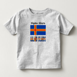 Camiseta Infantil Ilhas Ashland Ålander Flag Personalizado