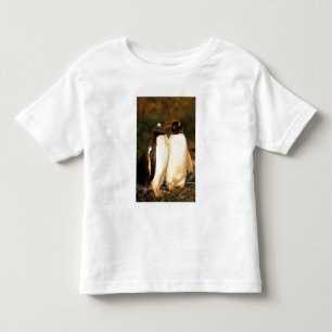Camiseta Infantil Ilhas Falkland. Pinguins Gentoo. (Pyroscelis