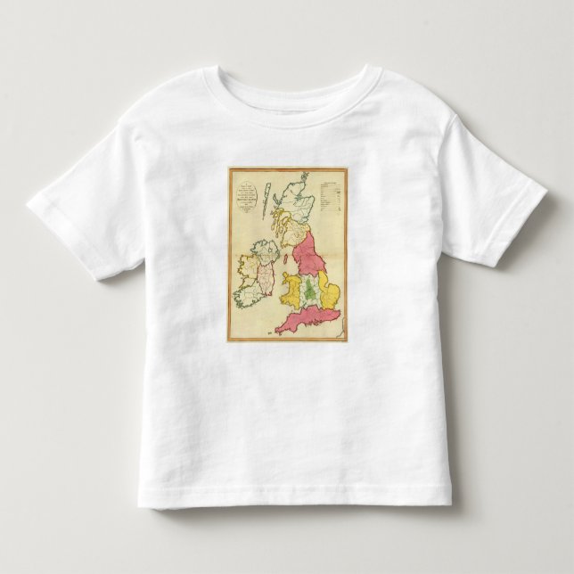Camiseta Infantil Ilhas lisas de Ingleses do mapa (Frente)