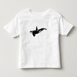 Camiseta Infantil Ilustração da baleia Orca - Escolher cor de fund