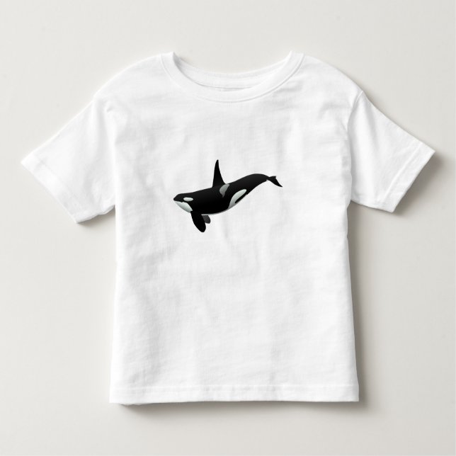 Camiseta Infantil Ilustração da baleia Orca - Escolher cor de fundo (Frente)