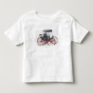 Camiseta Infantil Ilustração da carruagem horseless