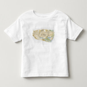 Camiseta Infantil Ilustração das pirâmides de Giza