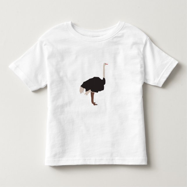 Camiseta Infantil Ilustração de aves de avestruz (Frente)