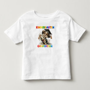 Camiseta Infantil Ilustração de cachorrinho de formatura de jardim d
