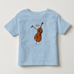 Camiseta Infantil Ilustração de desenho animado Cello