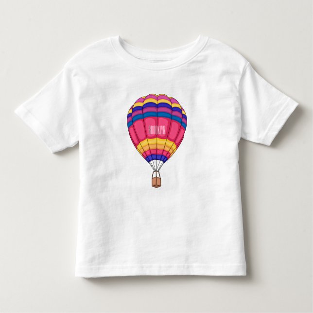 Camiseta Infantil Ilustração de desenho animado com balão de ar quen (Frente)