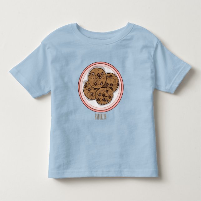 Camiseta Infantil Ilustração de desenho animado com chip de chocolat (Frente)