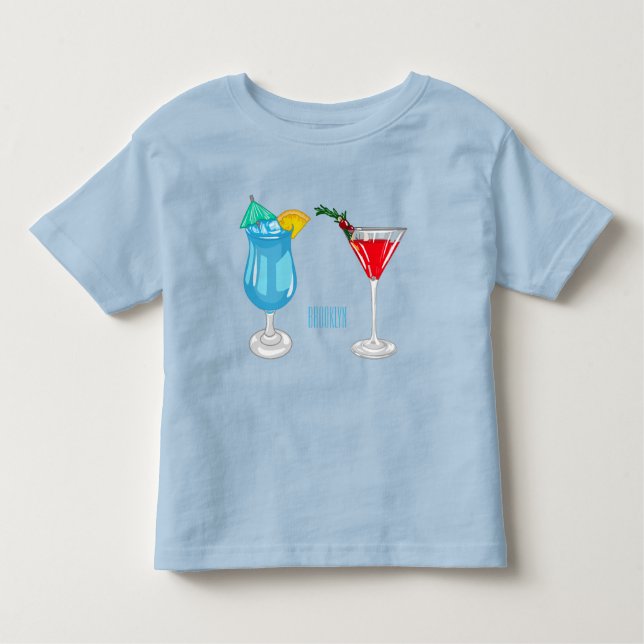 Camiseta Infantil Ilustração de desenho animado coquetel (Frente)