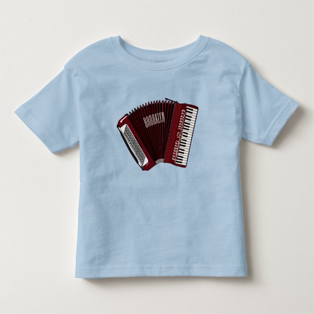 Camiseta Infantil Ilustração de desenho animado de Accordion (Frente)
