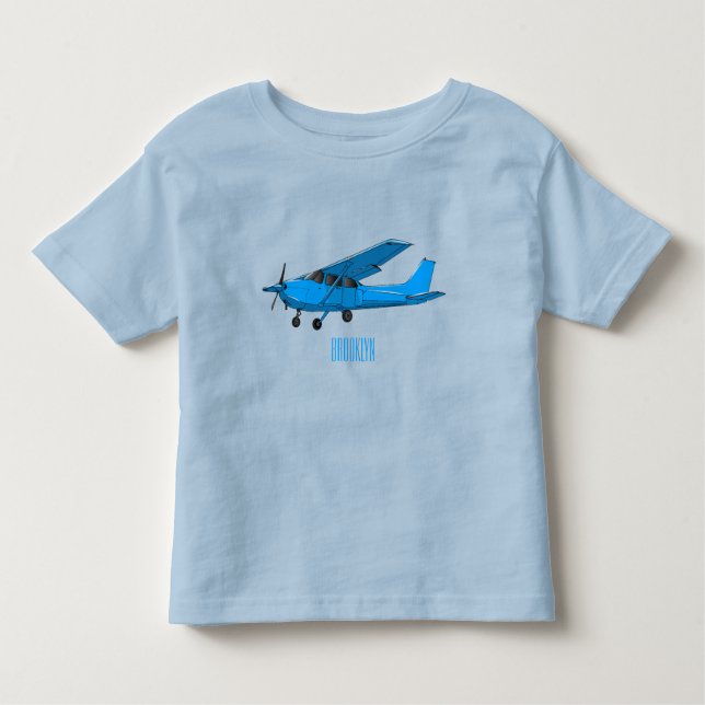 Camiseta Infantil Ilustração de desenho animado de aeronaves de asa  (Frente)