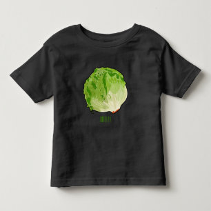 Camiseta Infantil Ilustração de desenho animado de alface