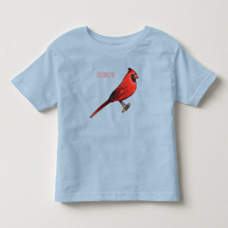 Camiseta Infantil ilustração de desenho animado de aves cardeal nort
