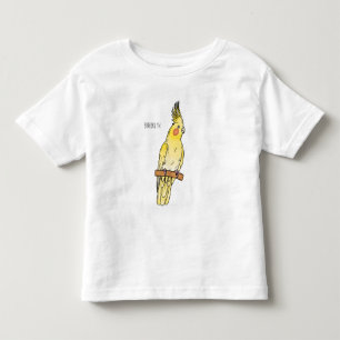 Camiseta Infantil Ilustração de desenho animado de aves Cockatiel