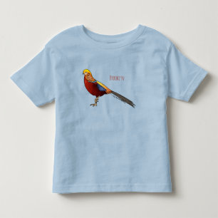 Camiseta Infantil ilustração de desenho animado de aves faisão do ou