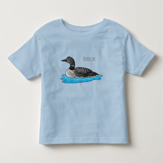 Camiseta Infantil Ilustração de desenho animado de aves soltas (Frente)